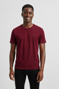 Bordo Erkek Tişört Standart-fit Bisiklet Yaka Düz Erkek Tişört T-shirt