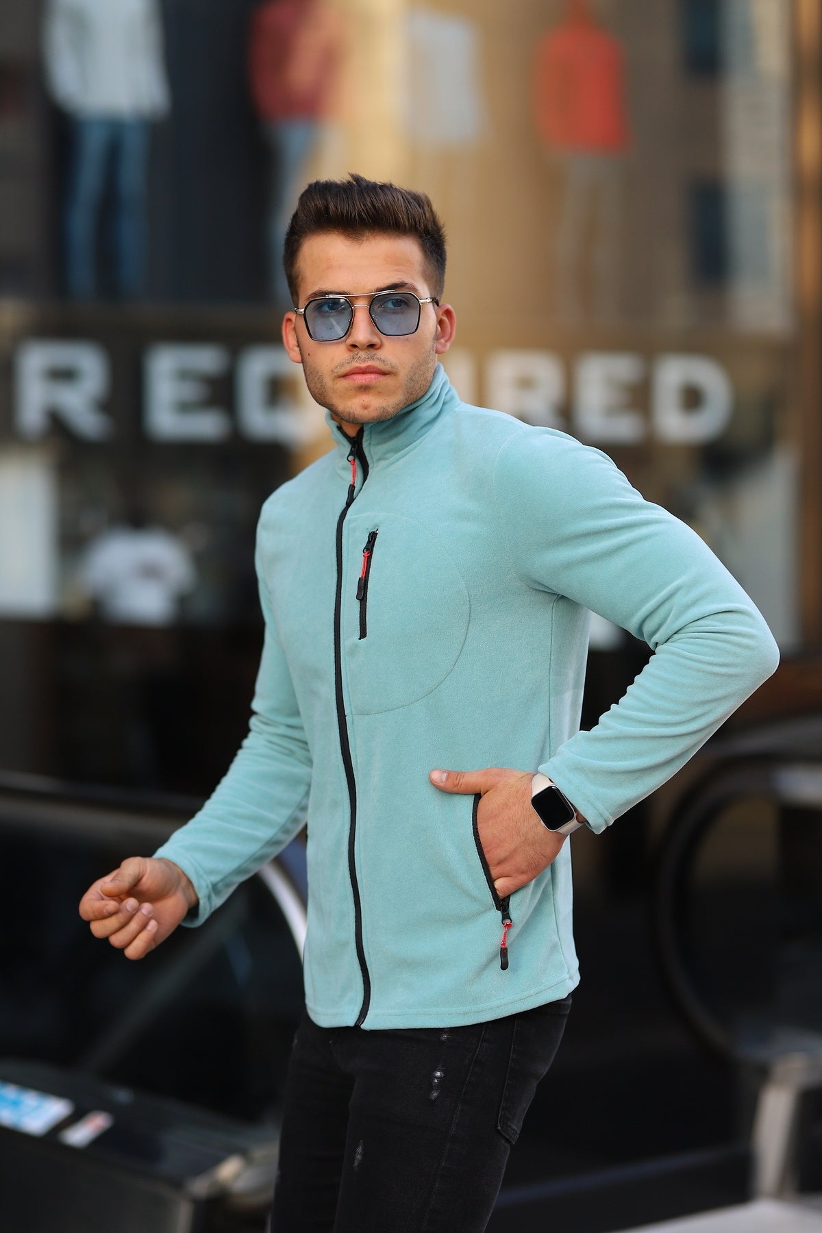 Erkek Softshell Polar Standart Tam Fermuarlı 3 Cepli Erkek Polar Hırka
